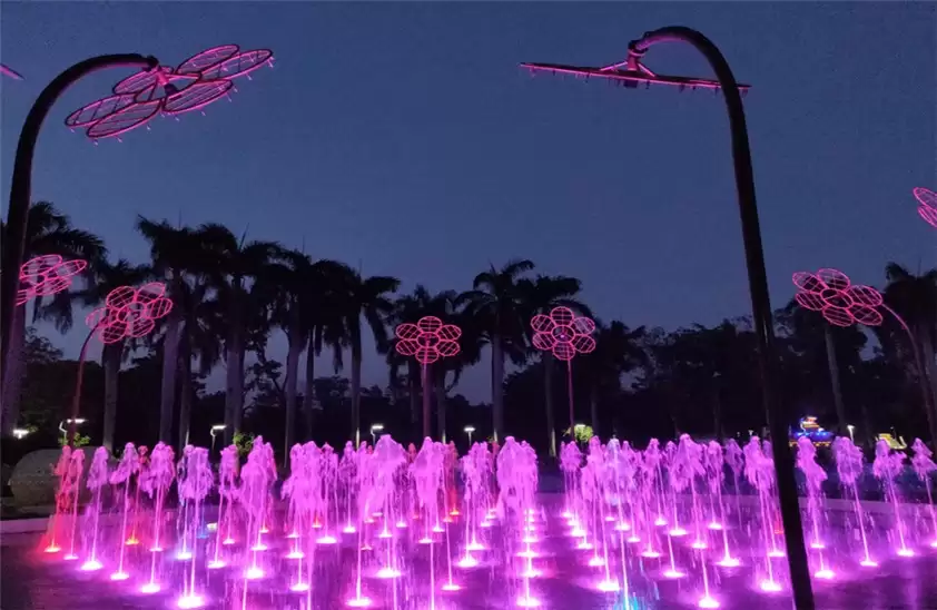 In-ground Rain Dance Fountain And 450M Long Pond Fountain At AATAPI Wonderland, India
