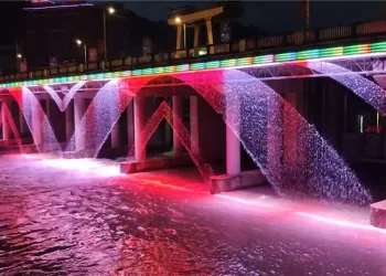 136m Long Bridge Digital Water Curtain 