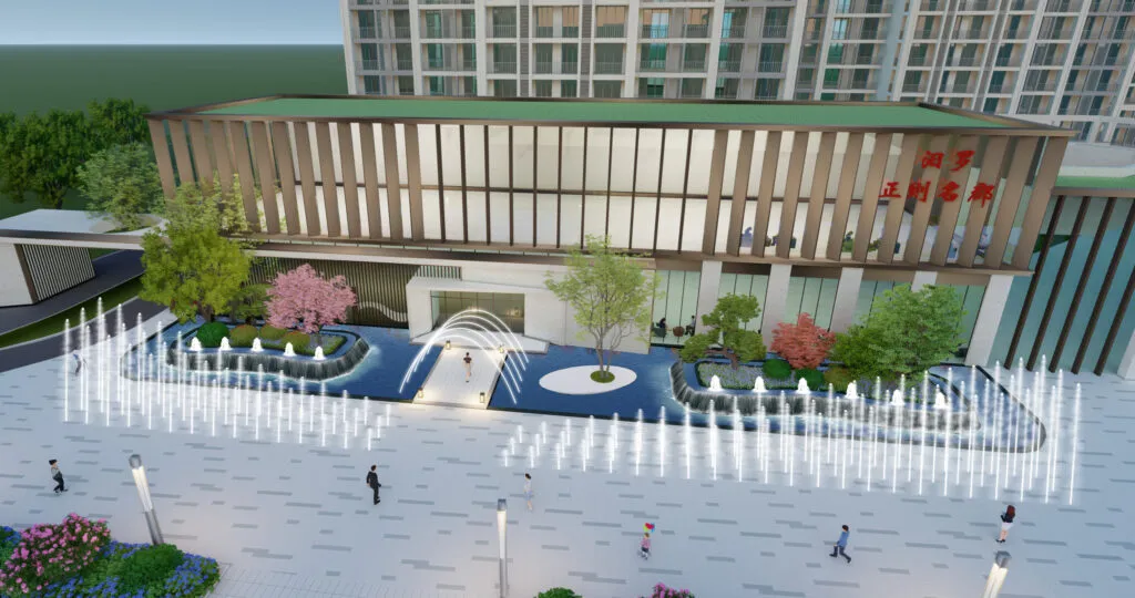 Dry floor fountain design