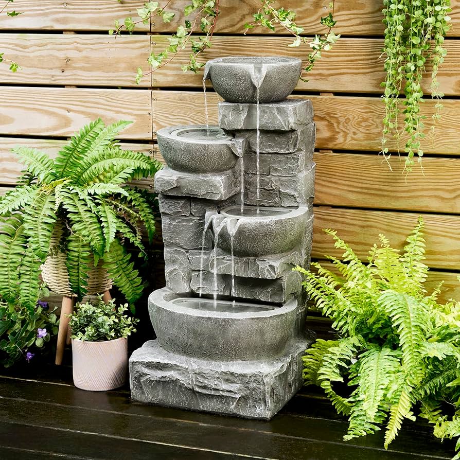 Tiered Stone Water Fountain