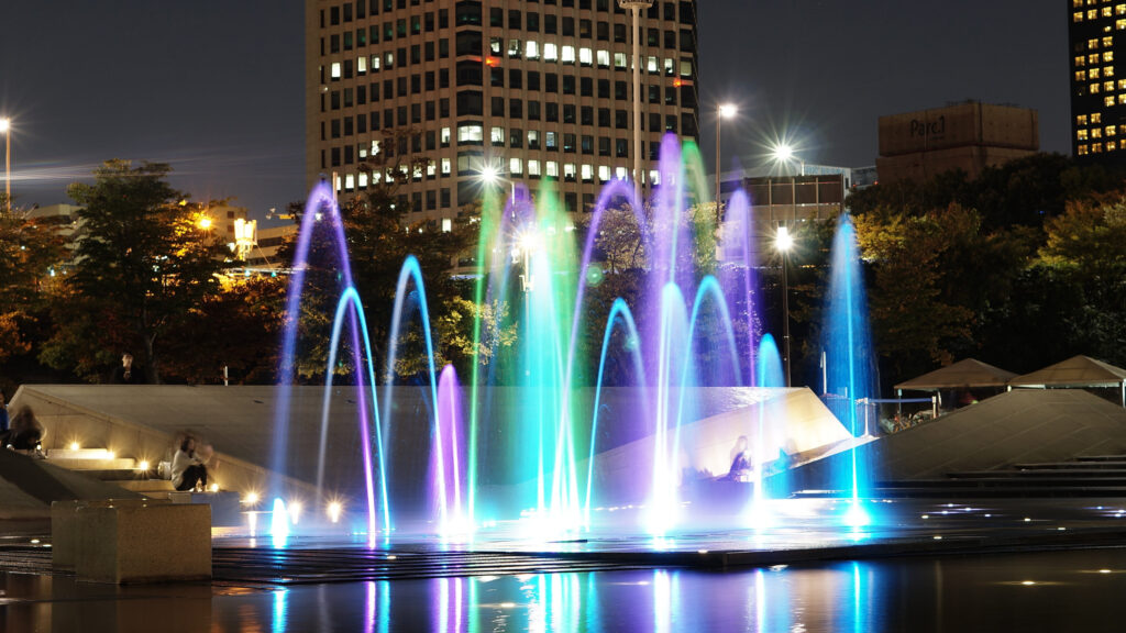 What materials are used for fountain nozzles?