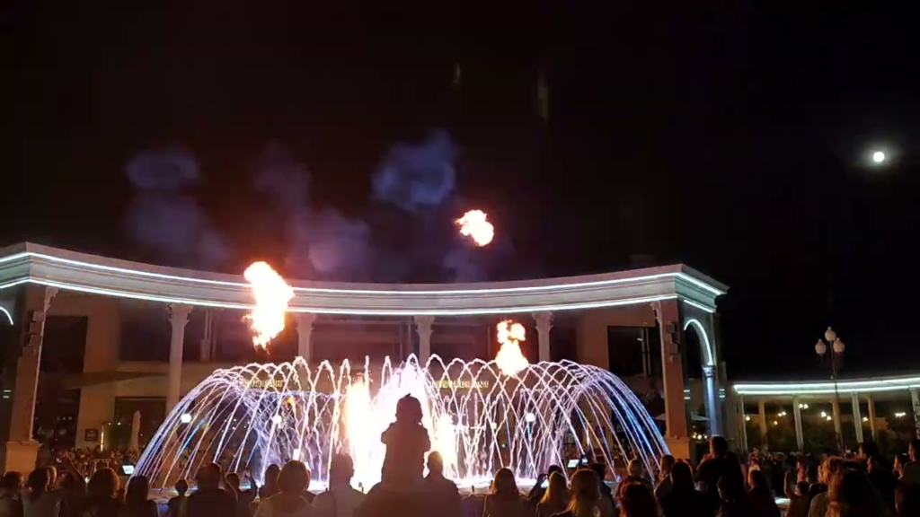 fountain with fire